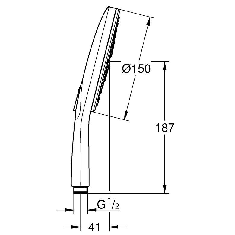 Para dus Grohe Rainshower SmartActive 150 cu 3 jeturi, crom [4]