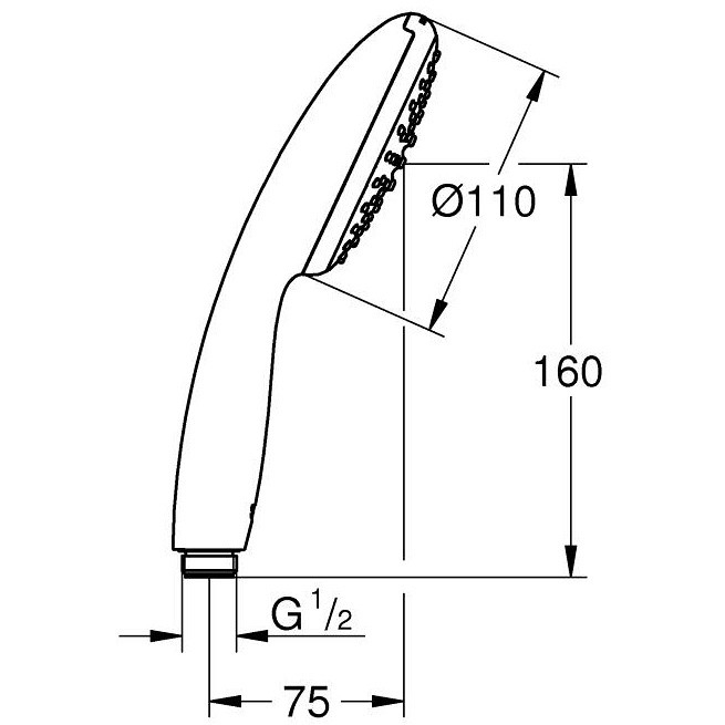 Para dus Grohe Tempesta 110 cu 1 jet, crom [6]