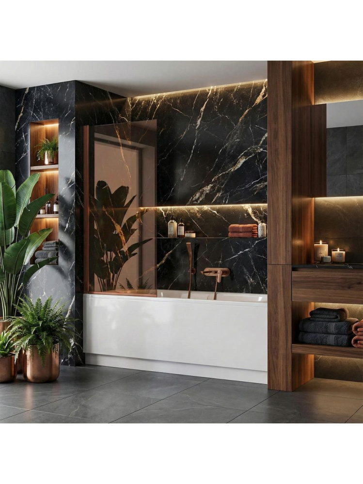 Paravan de baie Rea Elegant cupru periat 70 [4]