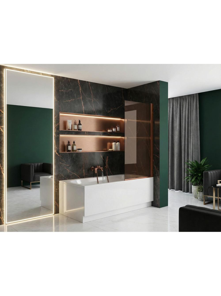 Paravan de baie Rea Elegant cupru periat 70 [5]