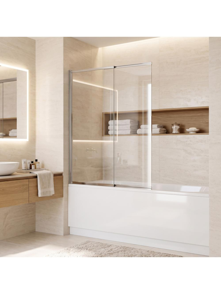 Paravan cada culisant Rea Dario negru 1200x1400 mm sticla securizata 6 mm [4]