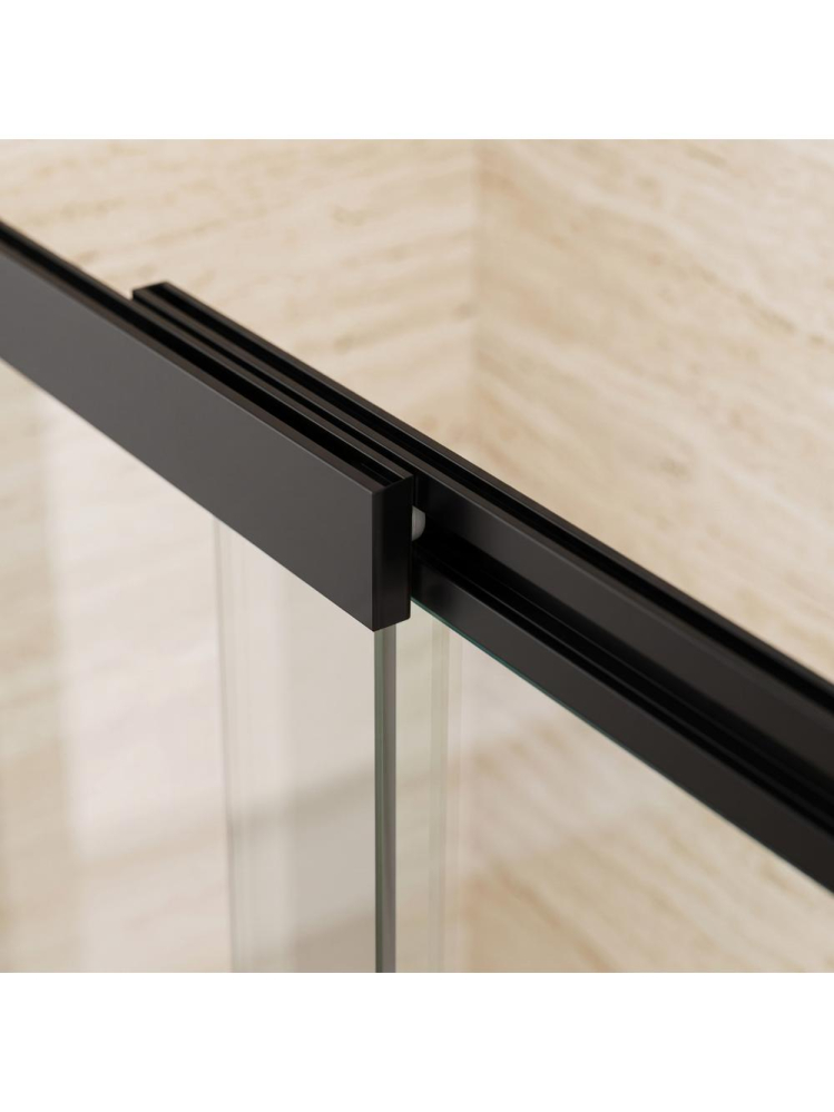 Paravan cada culisant REA Dario negru 800x1400 mm sticla securizata 6 mm [8]