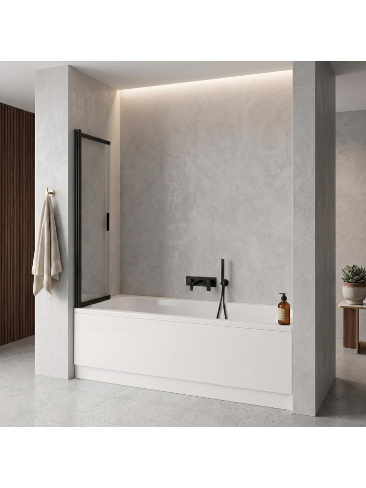 Paravan cada culisant REA Dario negru 800x1400 mm sticla securizata 6 mm [5]