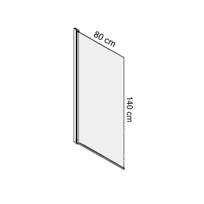 Paravan de cada, Mediterraneo, Standard, pivotant dintr-o bucata, 80 x 140 cm, profil negru [2]