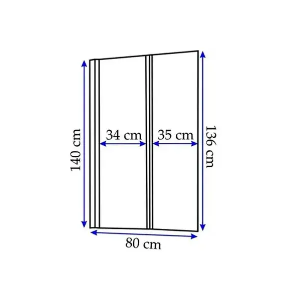 Paravan de cada pliabil Rea Agat-2 crom 80x140 cm mobil [2]