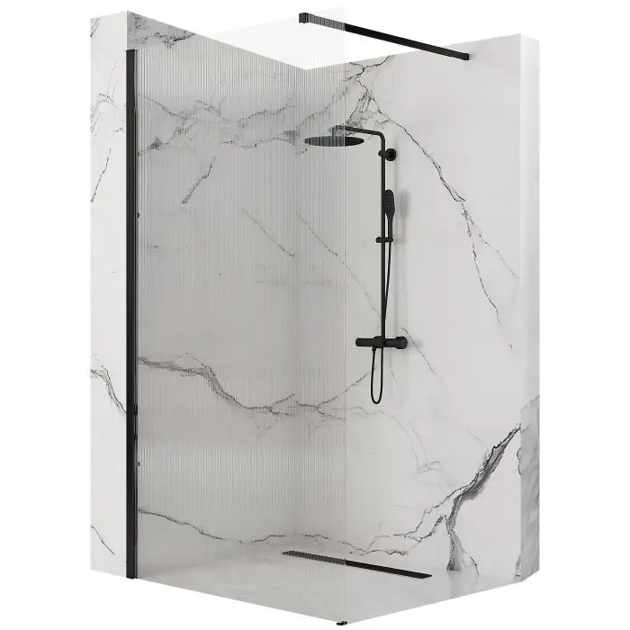 Paravan de dus Aero Intimo Negru Mat 100cm, Rea [1]