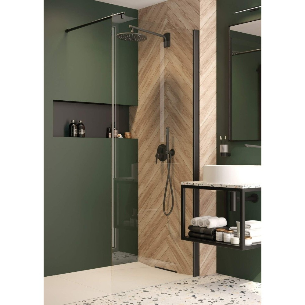 Paravan de dus Deante Kerria Plus negru mat 80x200 cm [2]