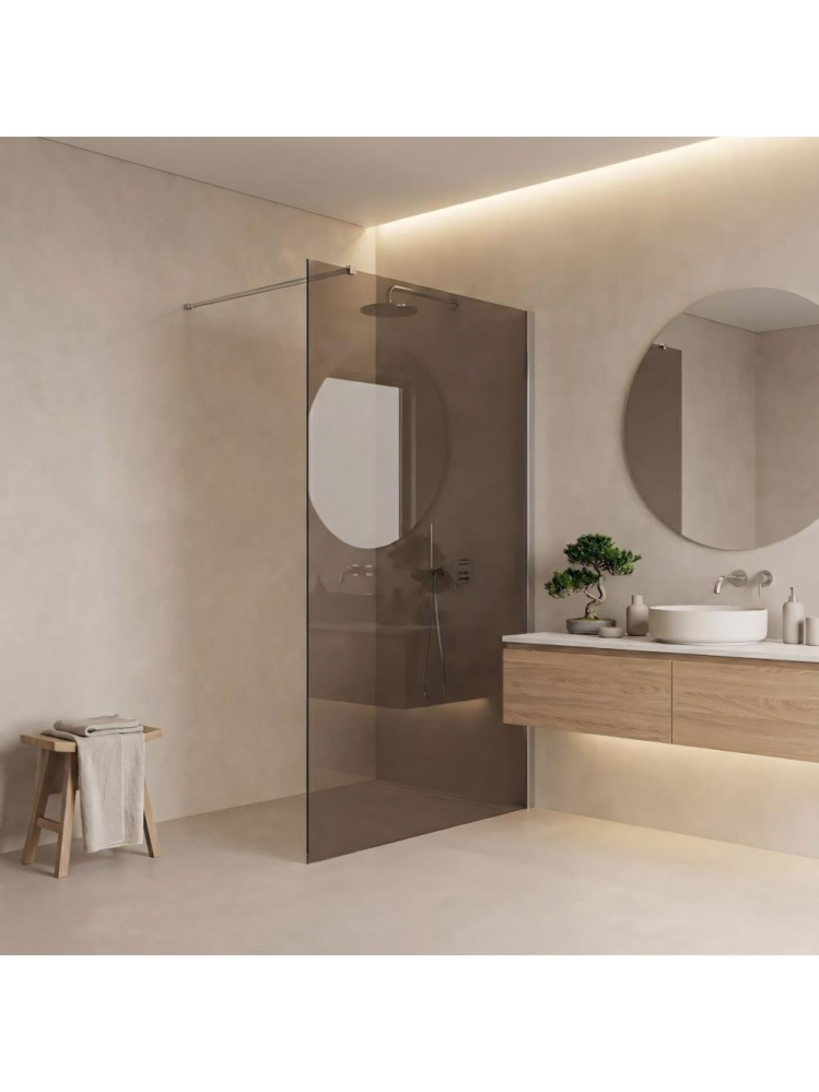 Paravan de dus fumuriu Rea Flexi Brown 100 cm crom [5]