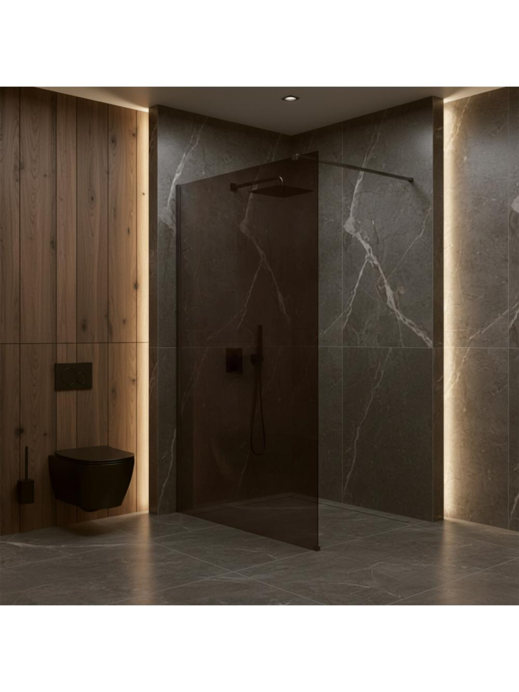 Paravan de dus fumuriu Rea Flexi Brown 100 cm Titan [4]