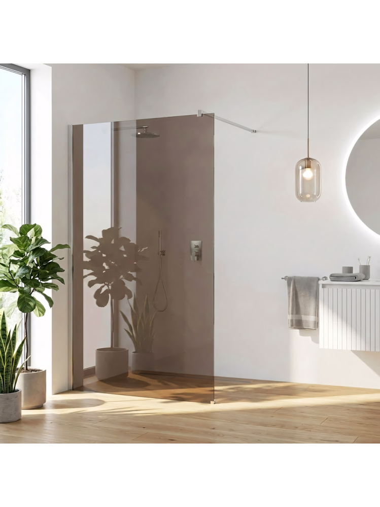 Paravan de dus fumuriu Rea Flexi Brown 110 cm crom [3]