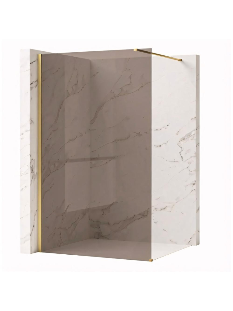 Paravan de dus fumuriu Rea Flexi Brown 120 cm auriu periat [9]