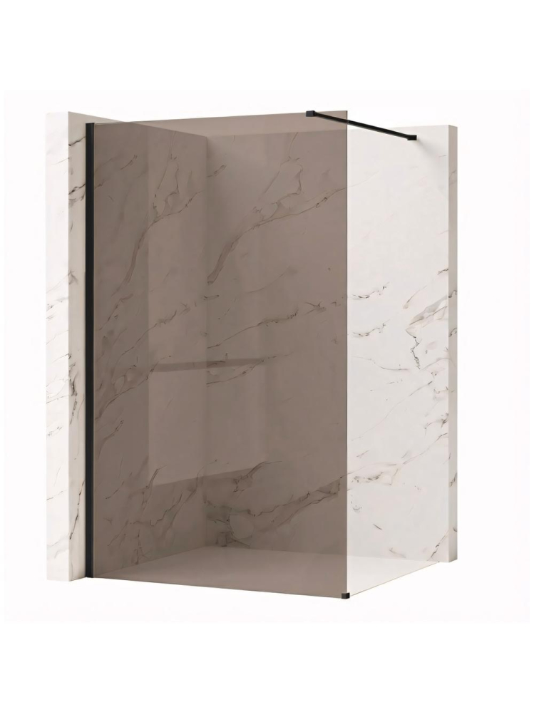 Paravan de dus fumuriu Rea Flexi Brown 120 cm negru [10]