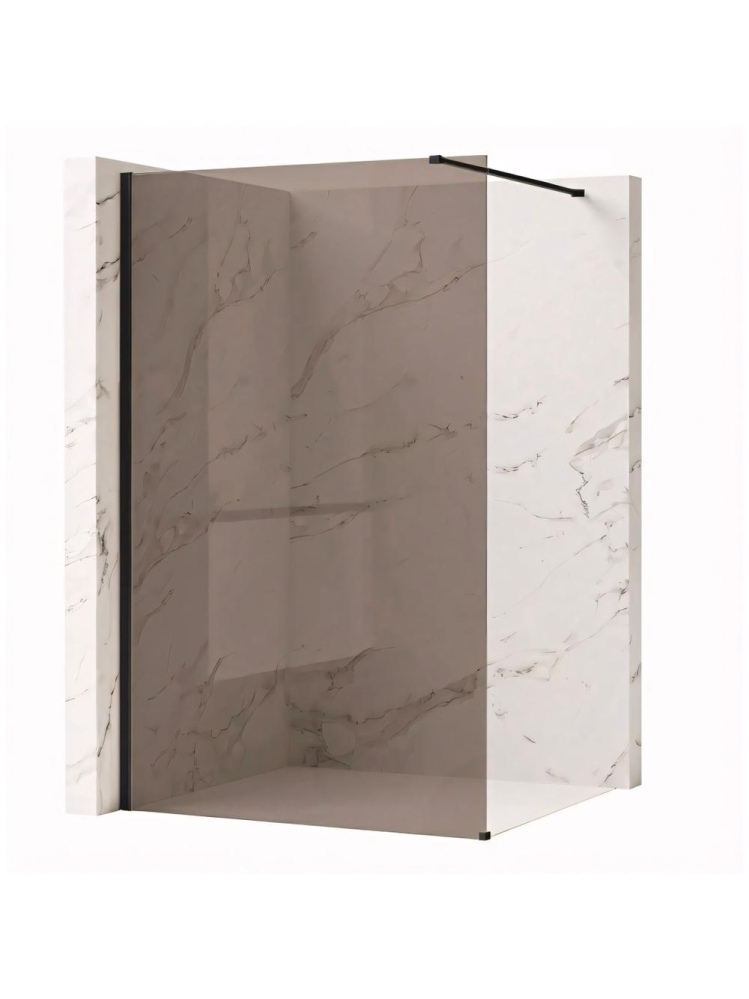 Paravan de dus fumuriu Rea Flexi Brown 120 cm negru [2]