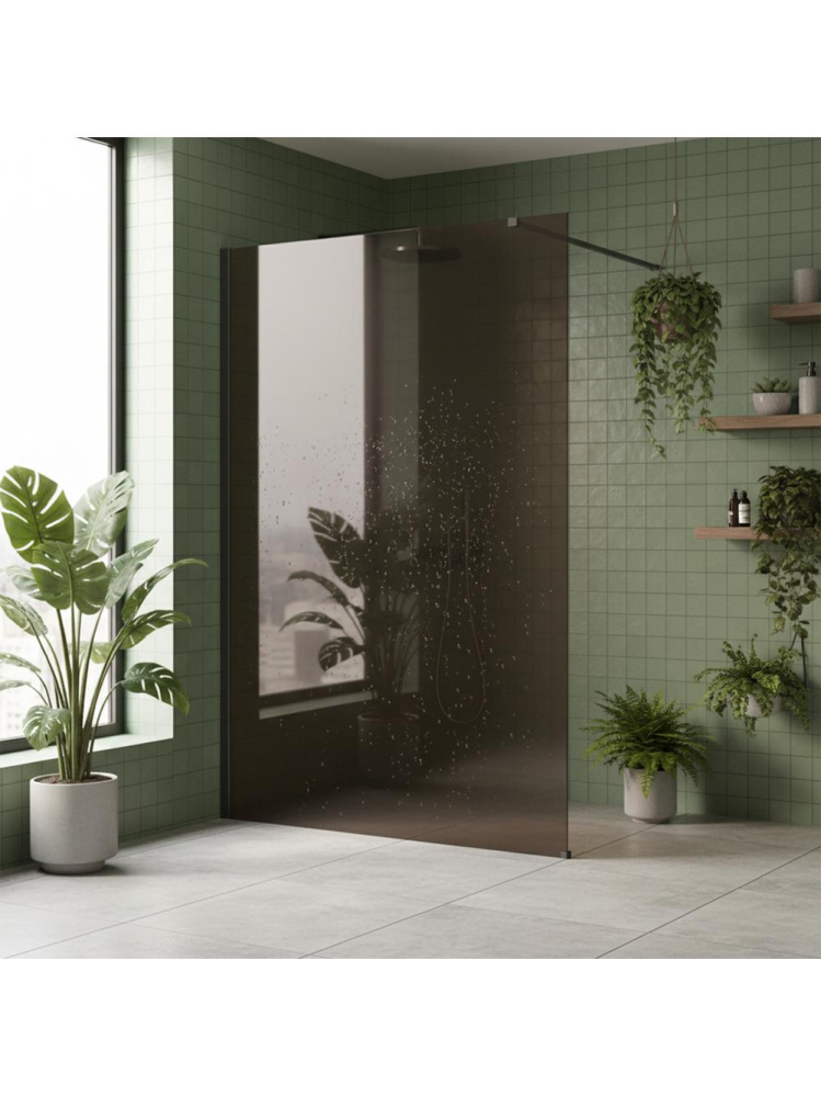 Paravan de dus fumuriu Rea Flexi Brown 130 cm Titan [3]