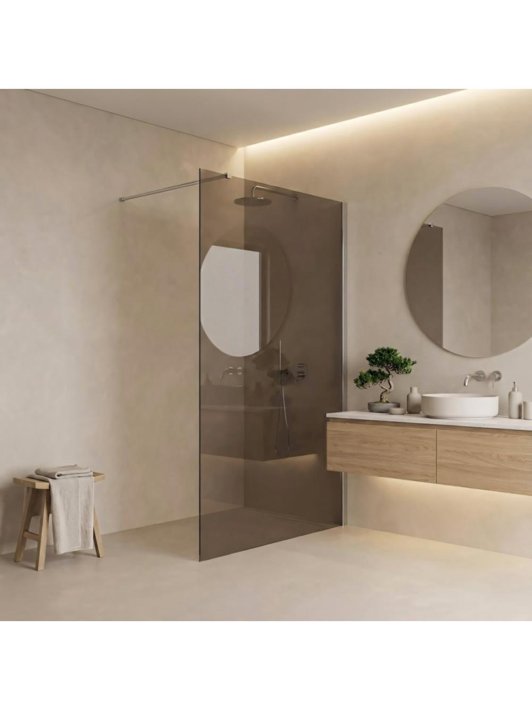 Paravan de dus fumuriu Rea Flexi Brown 140 cm crom [2]