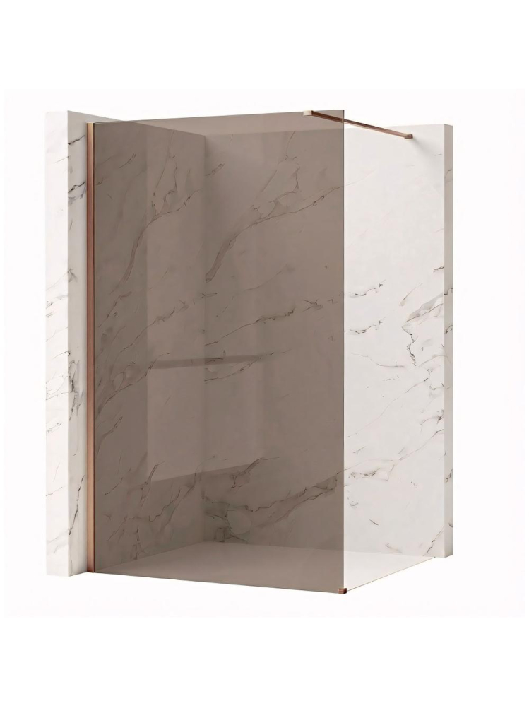 Paravan de dus fumuriu Rea Flexi Brown 140 cm cupru periat [2]