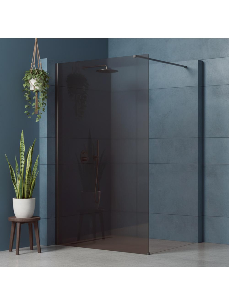 Paravan de dus fumuriu Rea Flexi Brown 140 cm Titan [5]