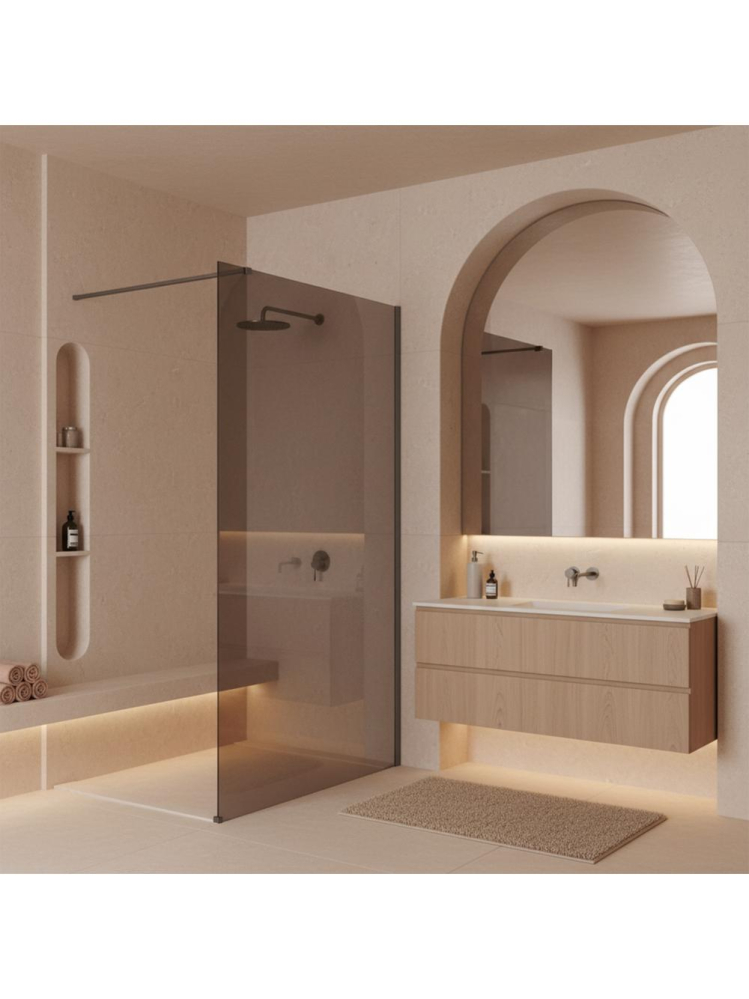 Paravan de dus fumuriu Rea Flexi Brown 140 cm Titan [3]