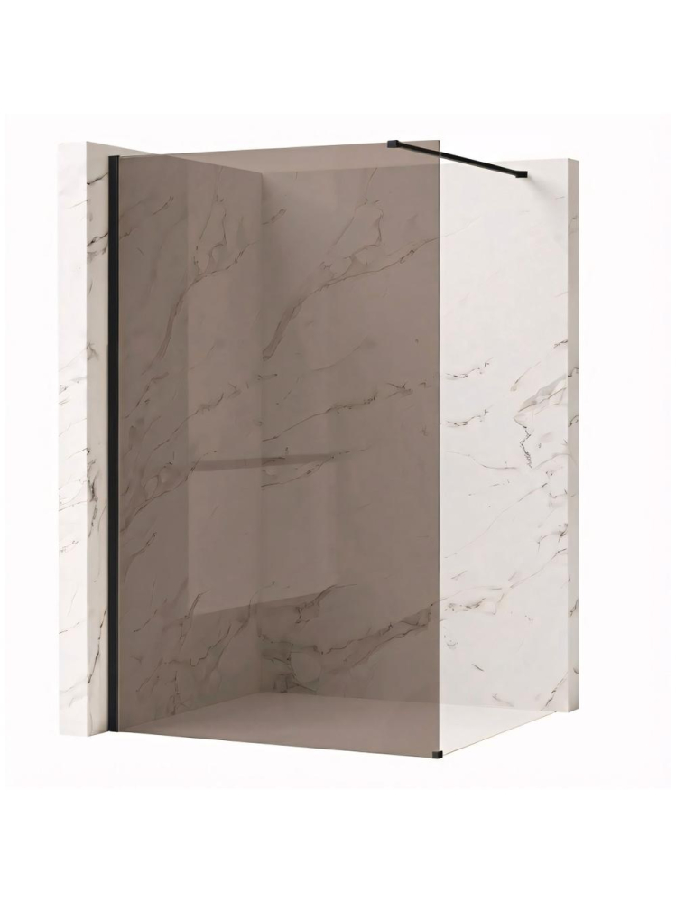 Paravan de dus fumuriu Rea Flexi Brown 90 cm negru [2]