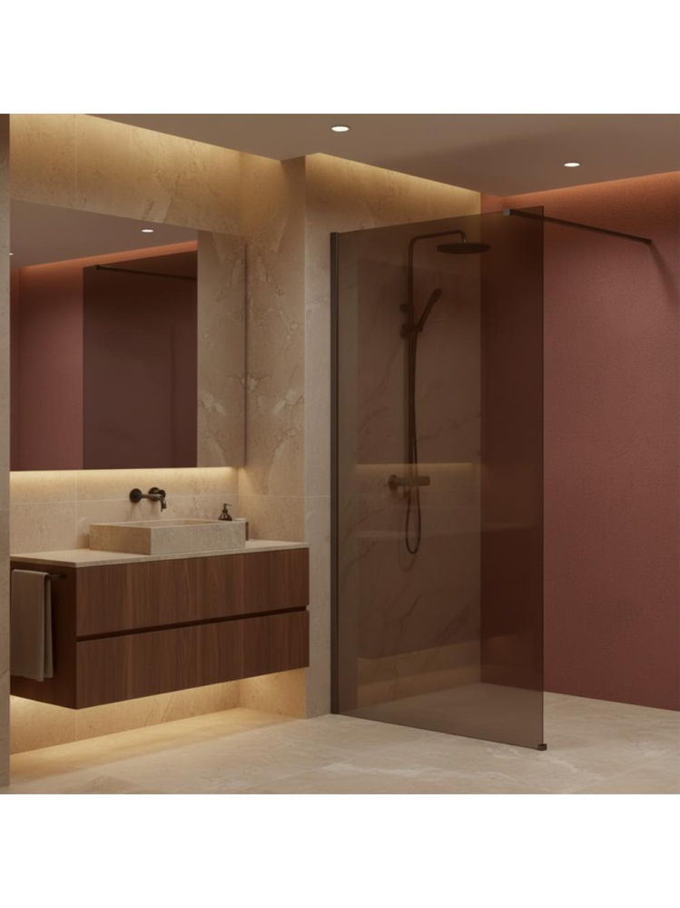 Paravan de dus fumuriu Rea Flexi Brown 90 cm Titan [4]