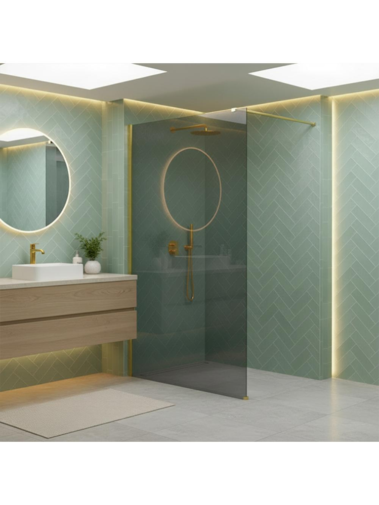 Paravan de dus fumuriu Rea Flexi Grey 100 cm auriu [4]