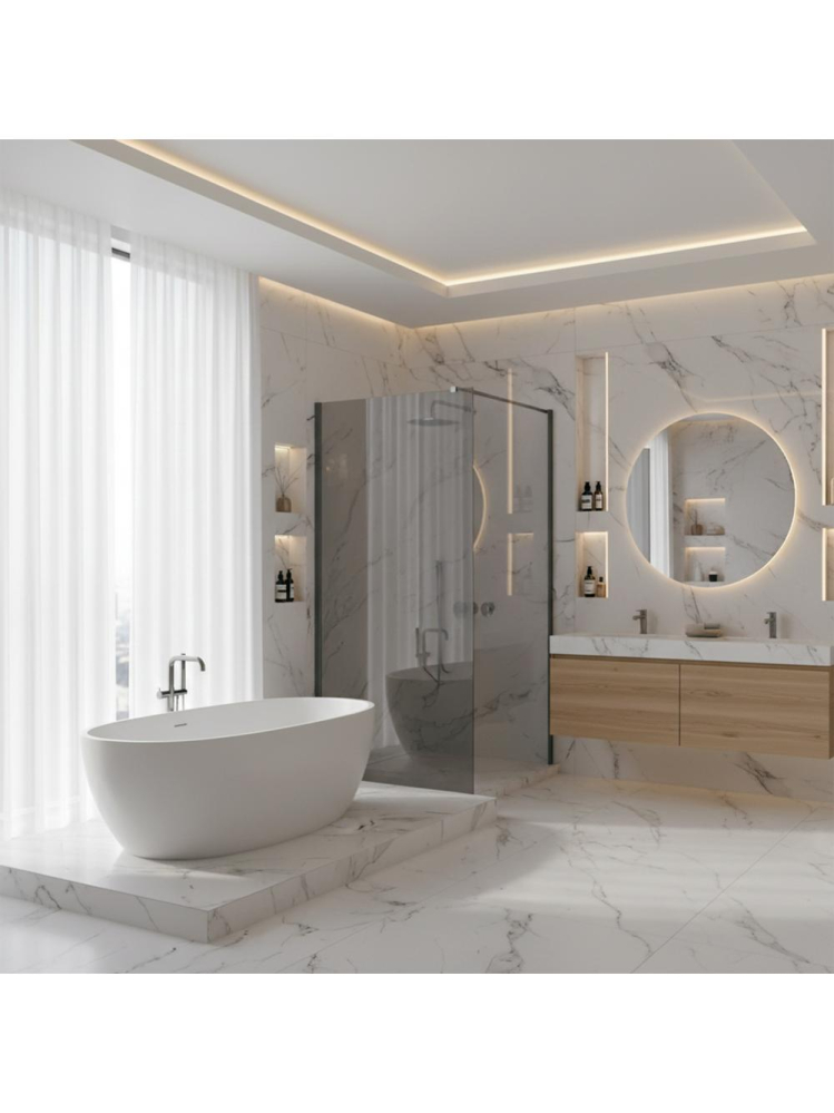 Paravan de dus fumuriu Rea Flexi Grey 100 cm Titan [4]