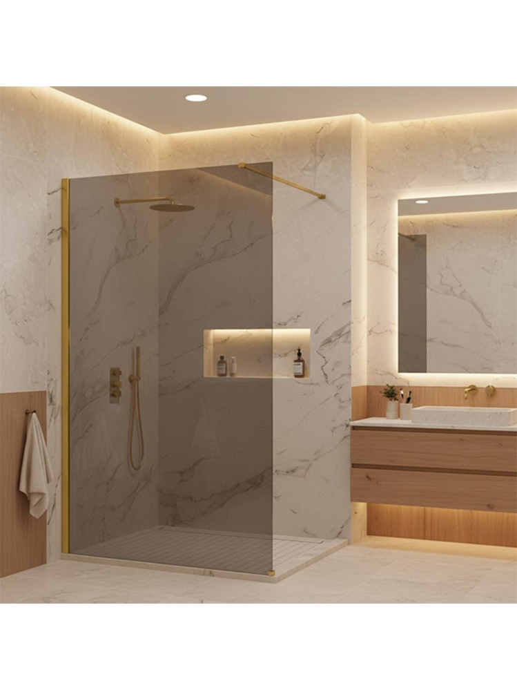 Paravan de dus fumuriu Rea Flexi Grey 110 cm auriu [5]