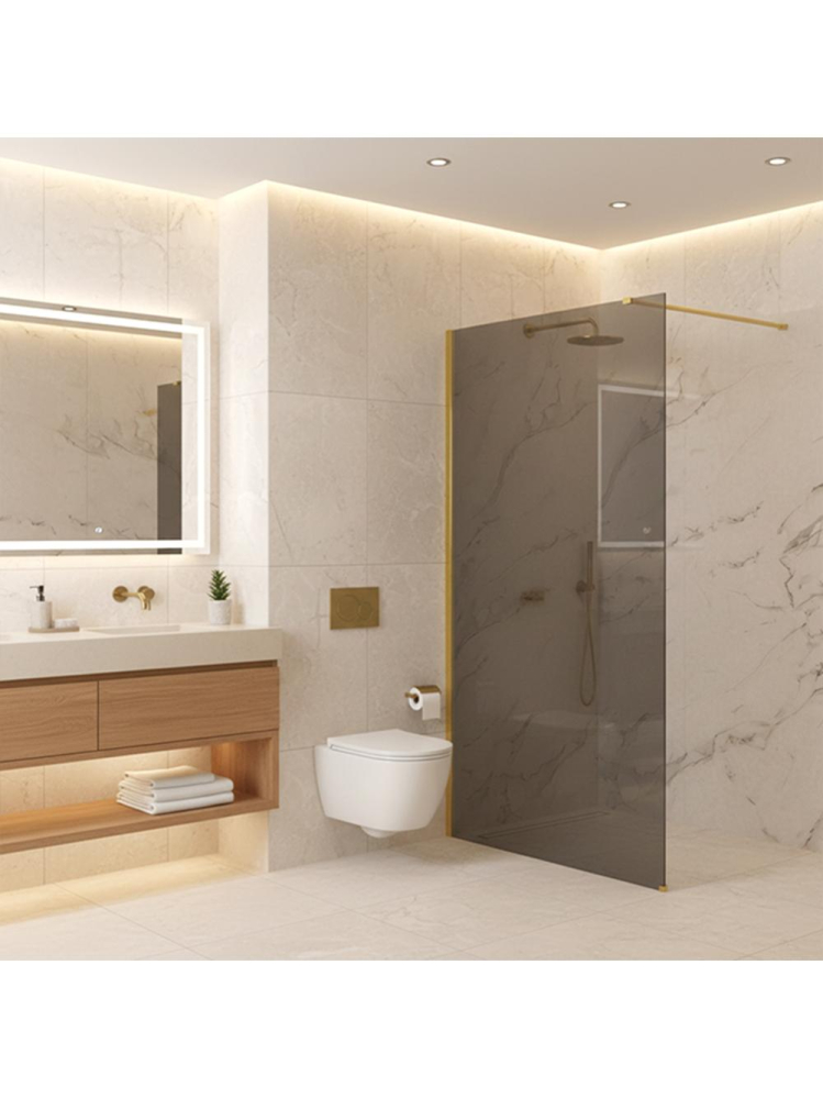 Paravan de dus fumuriu Rea Flexi Grey 120 cm auriu [3]