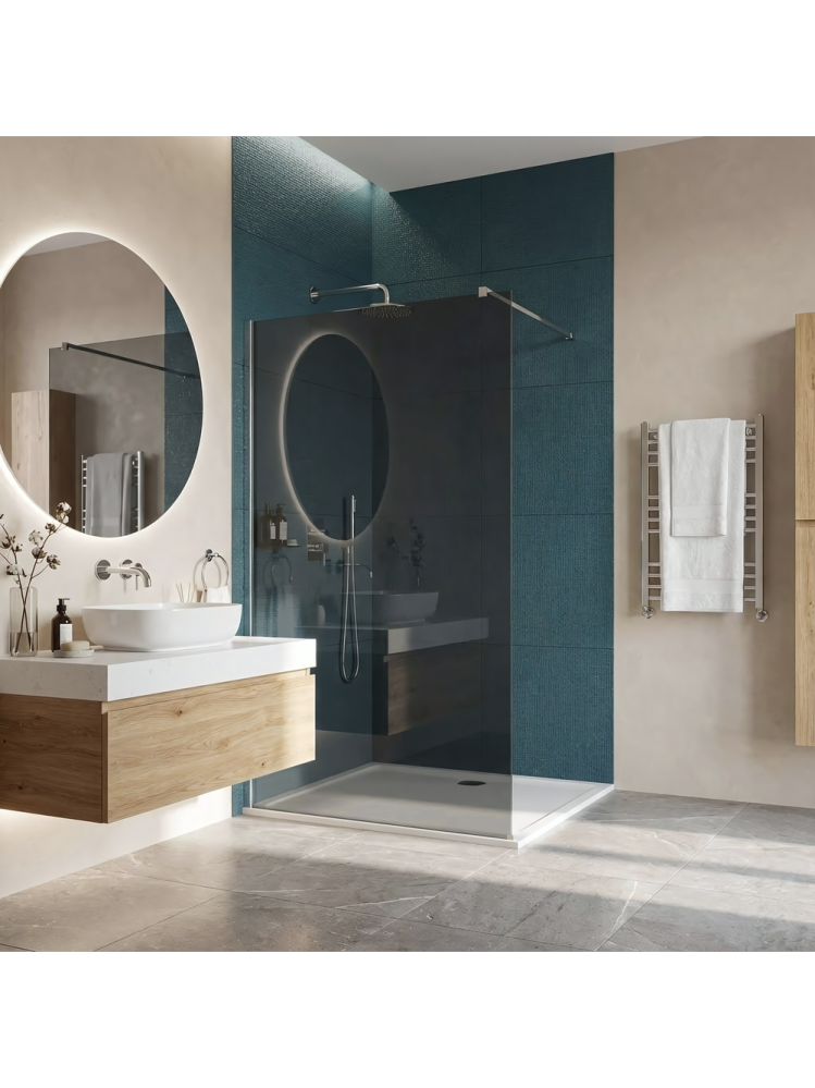 Paravan de dus fumuriu Rea Flexi Grey 120 cm crom [10]