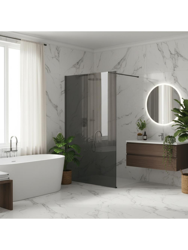 Paravan de dus fumuriu Rea Flexi Grey 120 cm Titan [4]