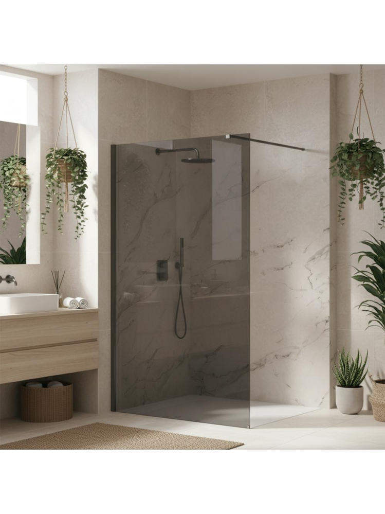 Paravan de dus fumuriu Rea Flexi Grey 130 cm Titan [4]