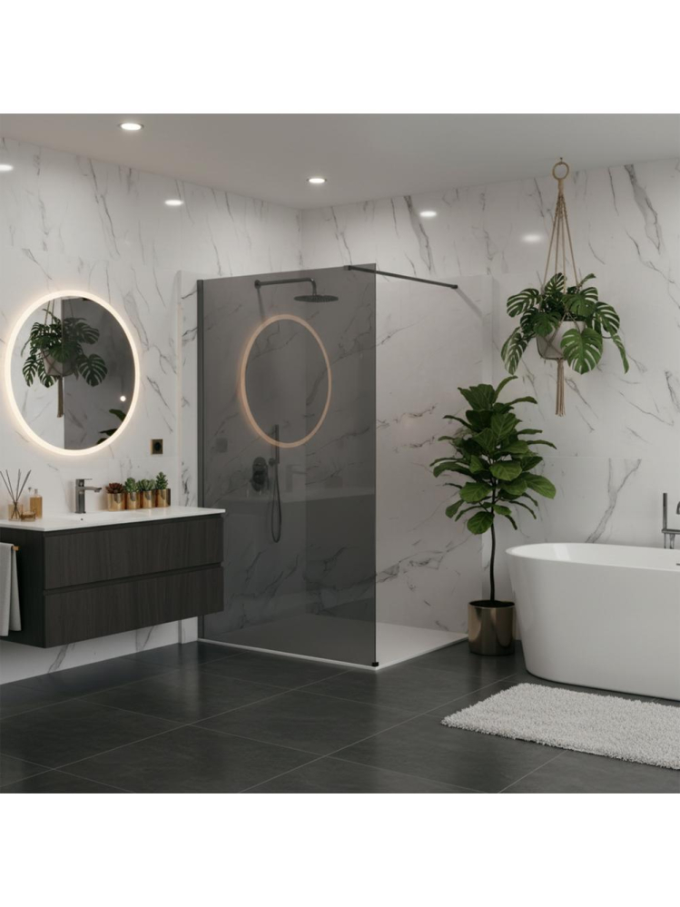 Paravan de dus fumuriu Rea Flexi Grey 130 cm Titan [2]