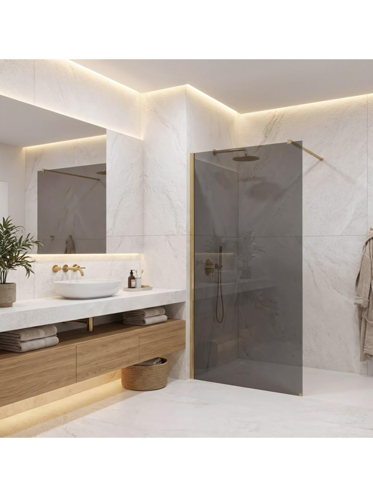 Paravan de dus fumuriu Rea Flexi Grey 80 cm auriu periat [3]