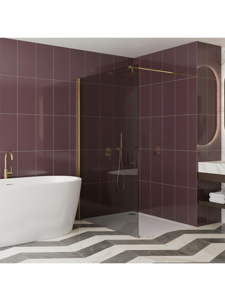 Paravan de dus fumuriu Rea Flexi Grey 90 cm auriu [4]