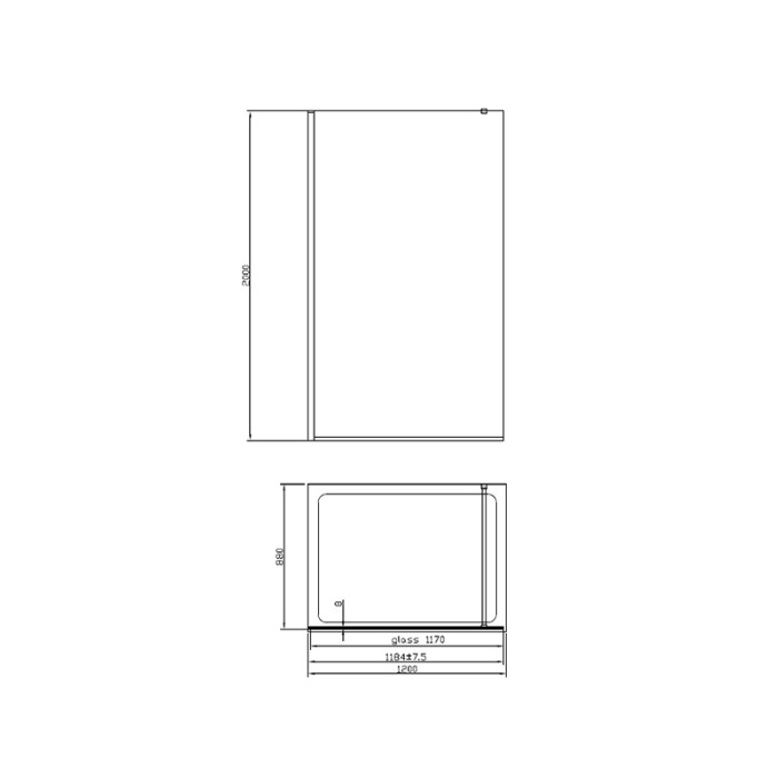 Paravan de dus walk-in Mediterraneo Foxy Black 120 x 200 cm easy clean profil auriu periat [2]