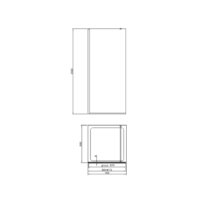 Paravan de dus walk-in Mediterraneo Foxy Black 90 x 200 cm easy clean profil auriu periat [2]