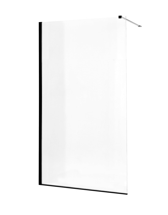 Paravan de dus tip Walk-in 90×200 cm 8 mm profil negru mat [2]