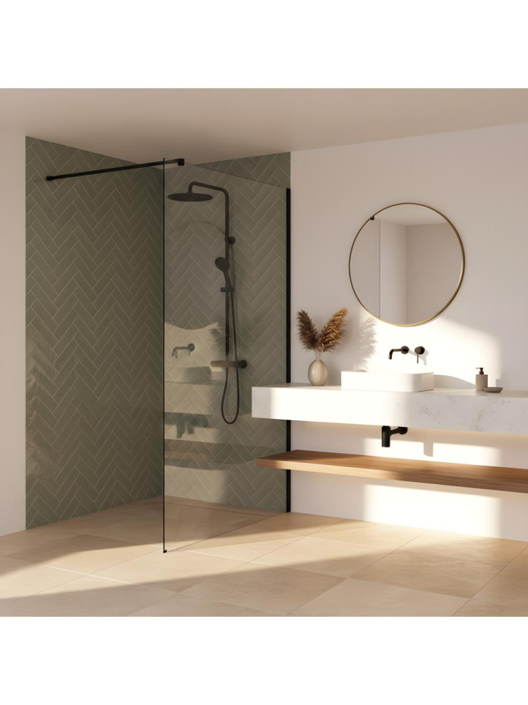 Paravan de dus Rea Flexi Transparent 110 cm negru [2]