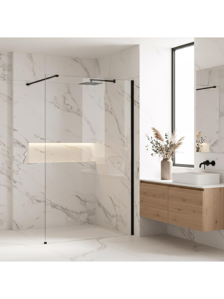 Paravan de dus Rea Flexi Transparent 120 cm negru [3]