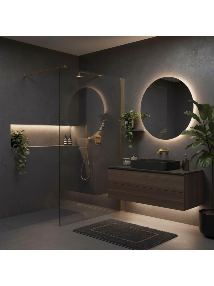 Paravan de dus Rea Flexi Transparent 140 cm auriu periat [11]