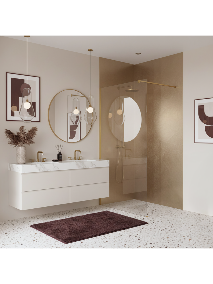 Paravan de dus Rea Flexi Transparent 140 cm auriu periat [5]