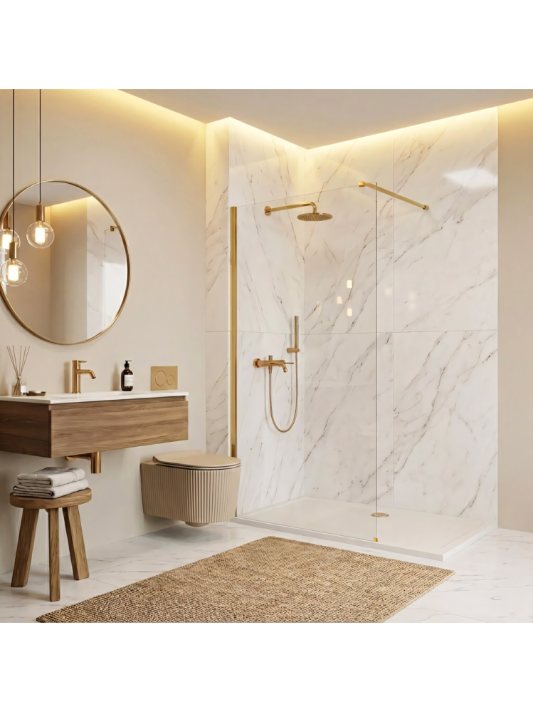 Paravan de dus Rea Flexi Transparent 70 cm auriu [10]