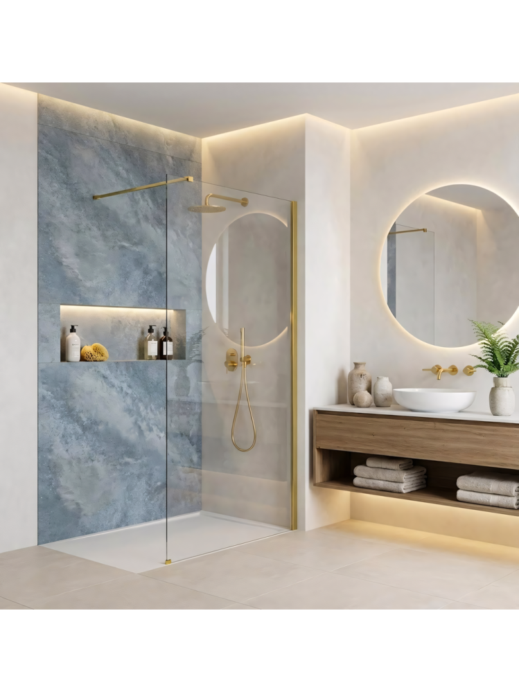 Paravan de dus Rea Flexi Transparent 70 cm auriu [3]