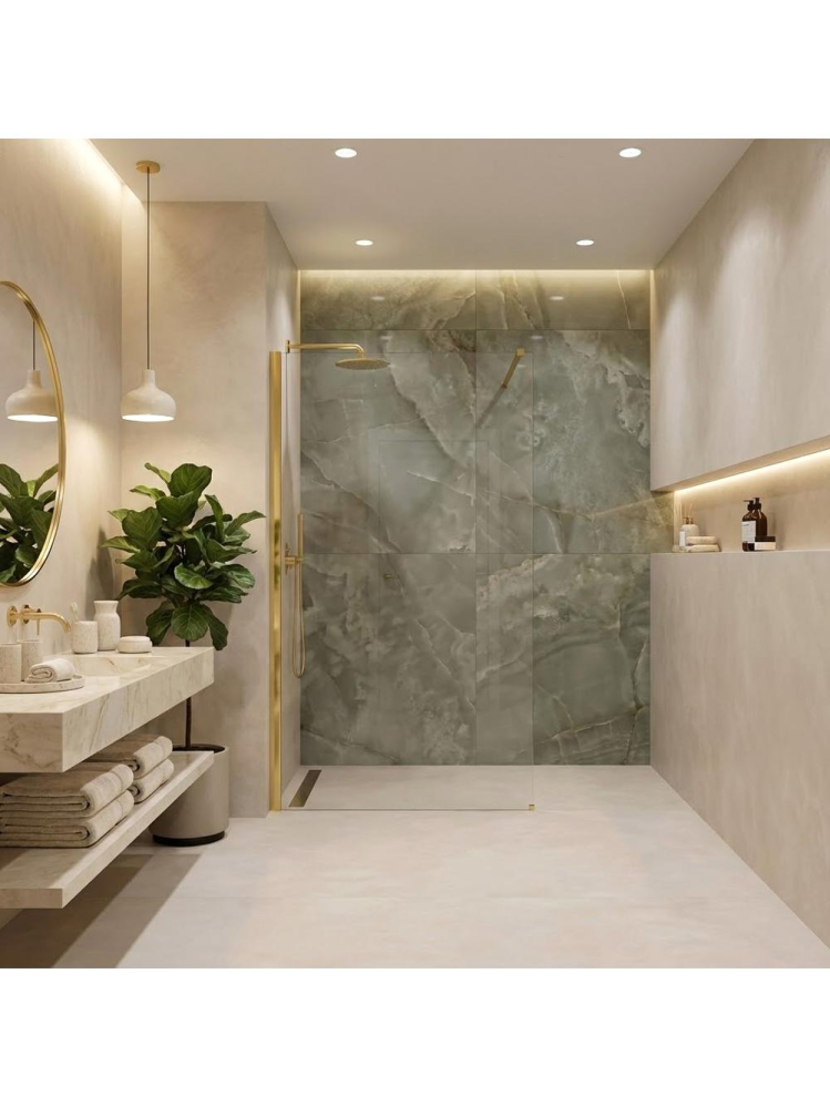 Paravan de dus Rea Flexi Transparent 70 cm auriu [4]