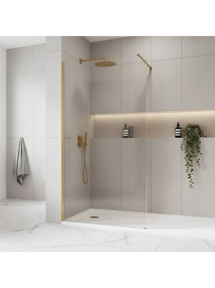 Paravan de dus Rea Flexi Transparent 80 cm auriu periat [11]