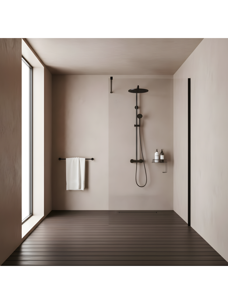 Paravan de dus Rea Flexi Transparent 80 cm negru [4]