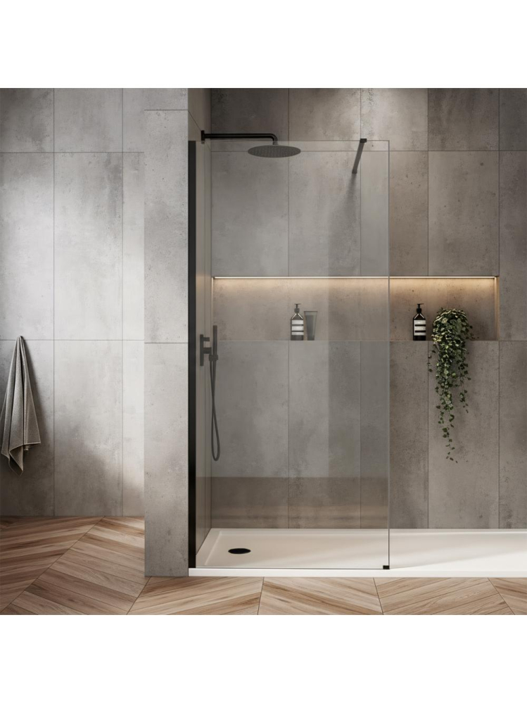 Paravan de dus Rea Flexi Transparent 80 cm negru [2]