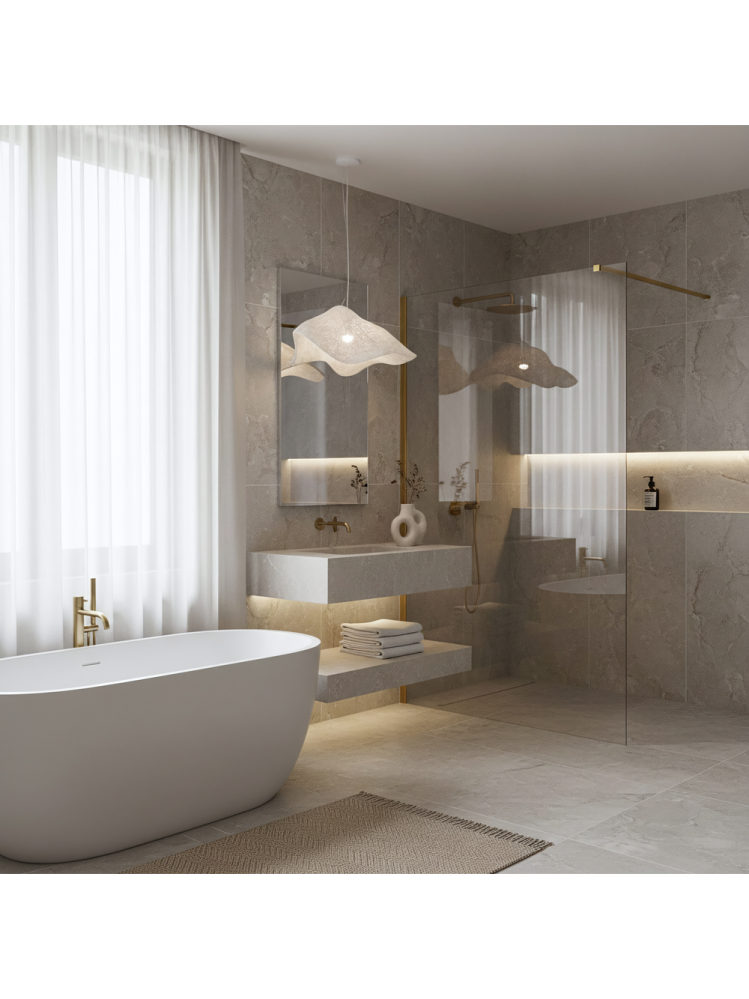 Paravan de dus Rea Flexi Transparent 90 cm auriu periat [5]