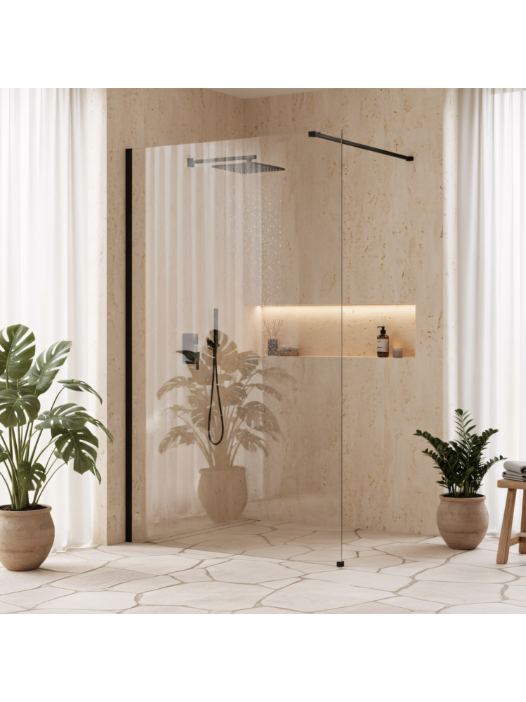 Paravan de dus Rea Flexi Transparent 90 cm negru [5]