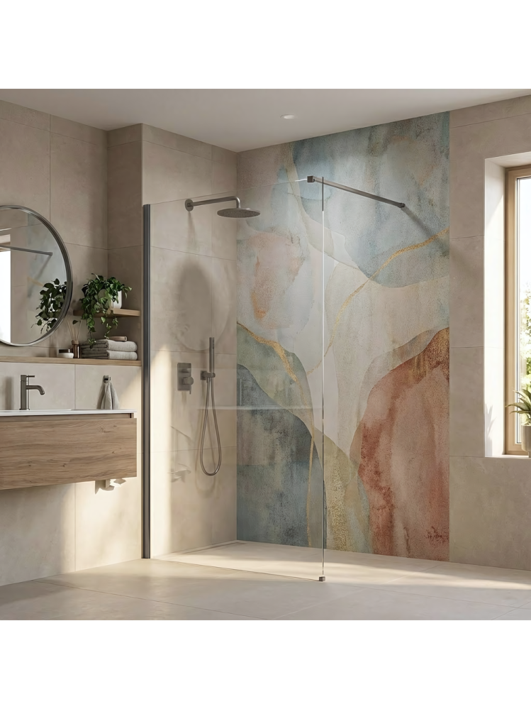 Paravan de dus Rea Flexi Transparent / Titan 100 [4]